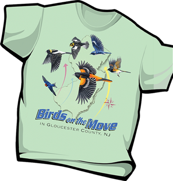 "Birds on the Move in Gloucester County NJ" T-Shirt